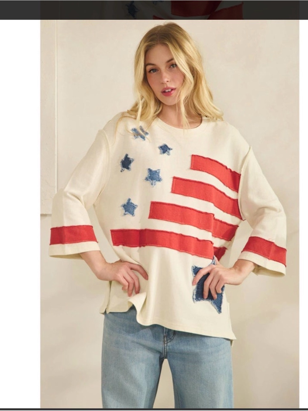 Star spangled oversized top
